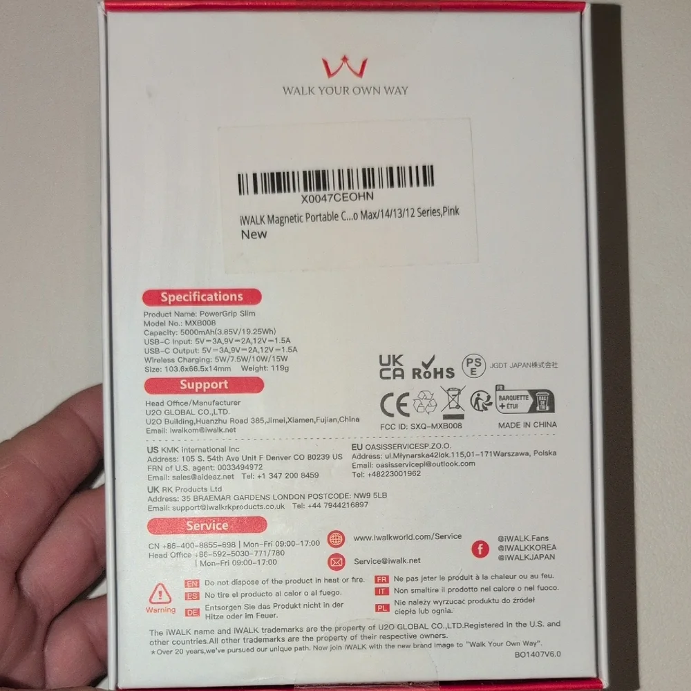Pink Mag-X Charger for Cell Phones